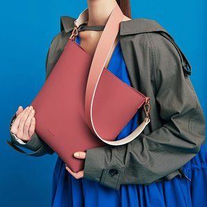 Two-tone Pink and Green Purse - Vegan Leather